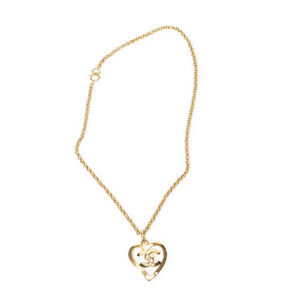 Chanel CC Heart Pendant Chain Necklace